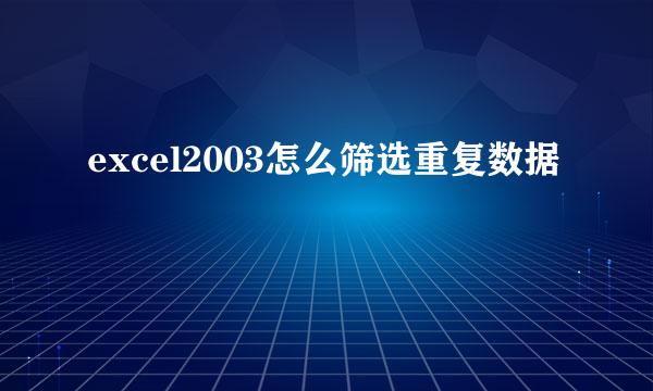 excel2003怎么筛选重复数据