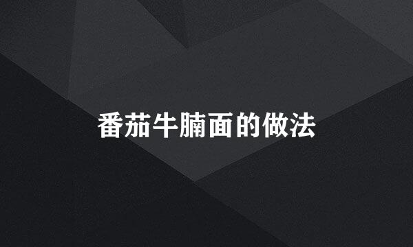 番茄牛腩面的做法