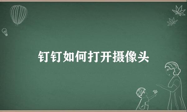钉钉如何打开摄像头