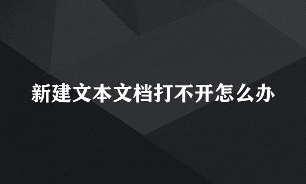新建文本文档打不开怎么办