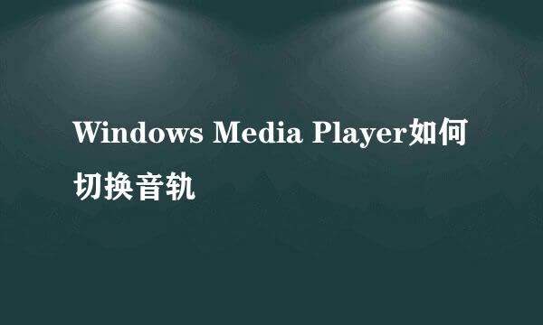 Windows Media Player如何切换音轨