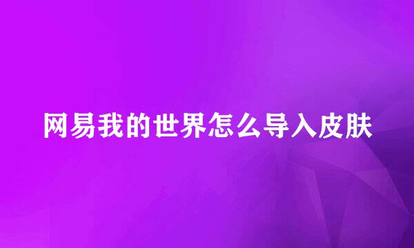 网易我的世界怎么导入皮肤