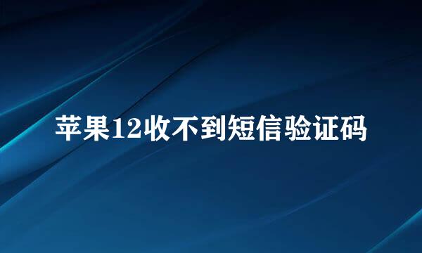 苹果12收不到短信验证码