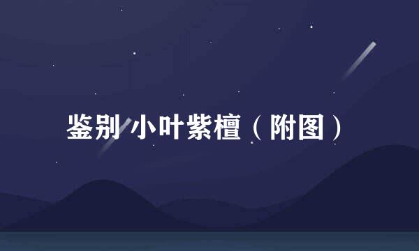 鉴别 小叶紫檀（附图）
