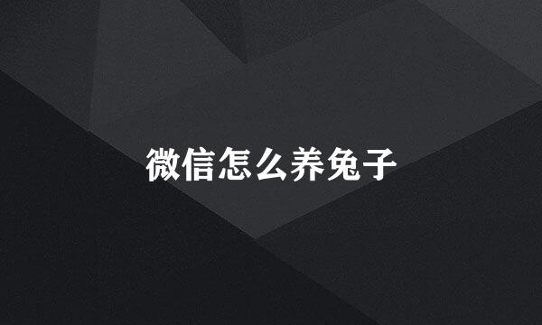 微信怎么养兔子