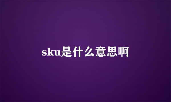 sku是什么意思啊