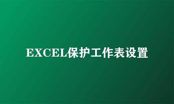 EXCEL保护工作表设置