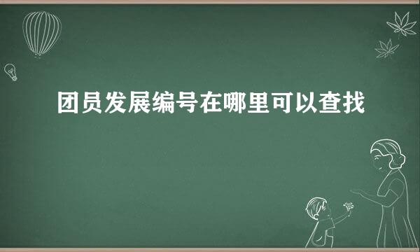 团员发展编号在哪里可以查找