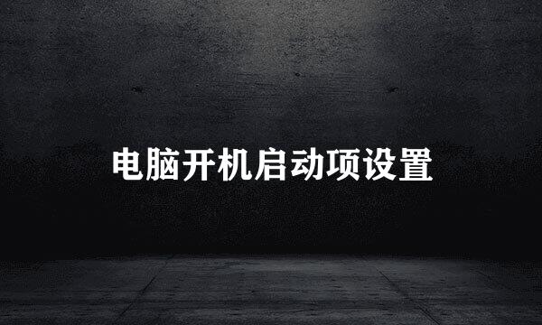 电脑开机启动项设置