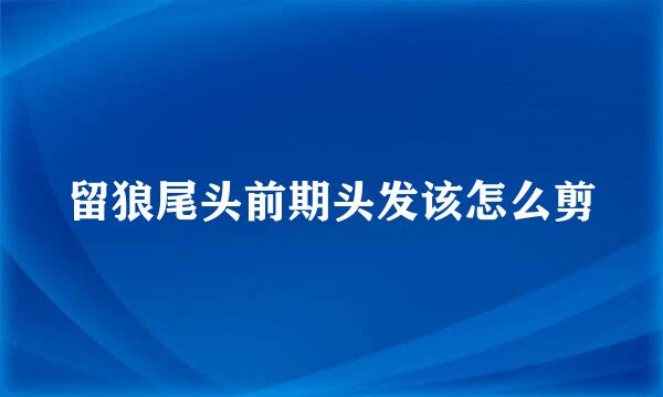 留狼尾头前期头发该怎么剪