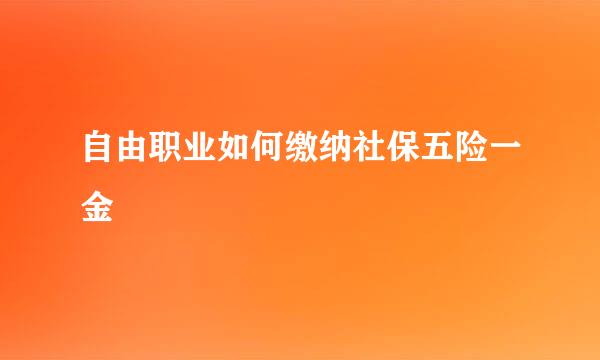 自由职业如何缴纳社保五险一金