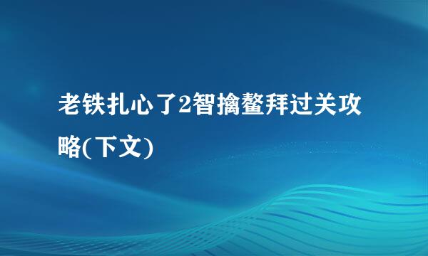 老铁扎心了2智擒鳌拜过关攻略(下文)