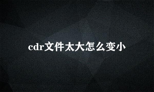 cdr文件太大怎么变小