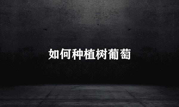 如何种植树葡萄
