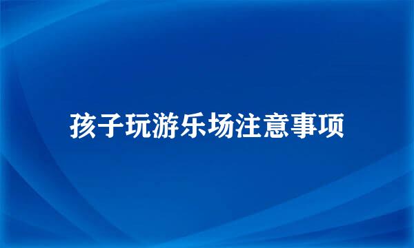 孩子玩游乐场注意事项