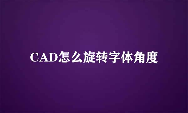 CAD怎么旋转字体角度