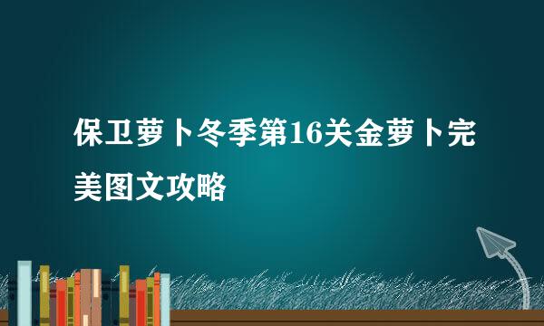 保卫萝卜冬季第16关金萝卜完美图文攻略