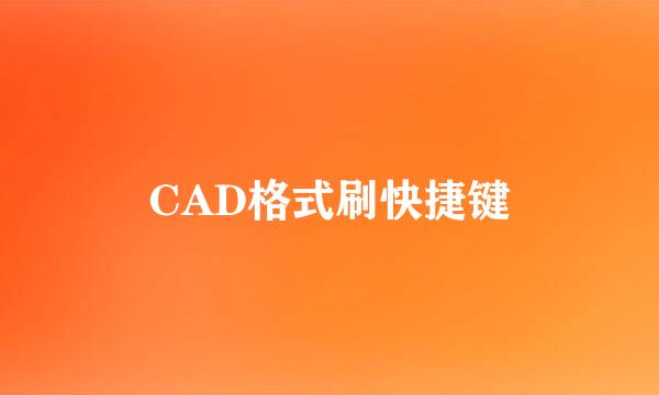 CAD格式刷快捷键