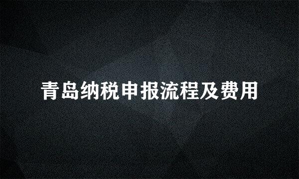 青岛纳税申报流程及费用