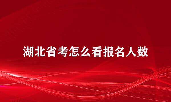 湖北省考怎么看报名人数
