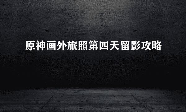 原神画外旅照第四天留影攻略