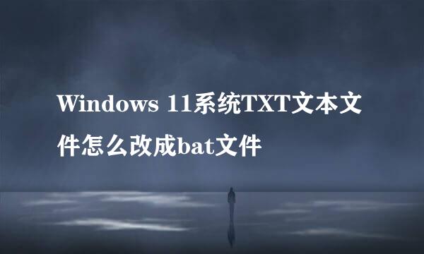 Windows 11系统TXT文本文件怎么改成bat文件