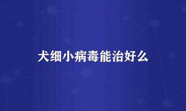 犬细小病毒能治好么