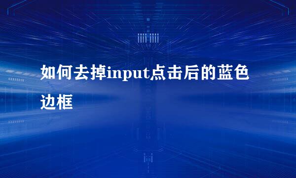 如何去掉input点击后的蓝色边框