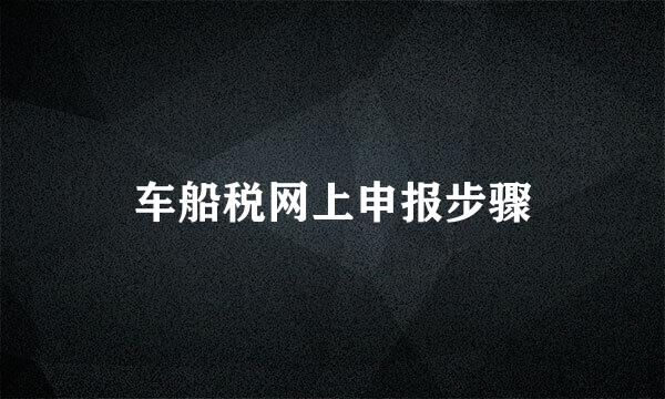 车船税网上申报步骤