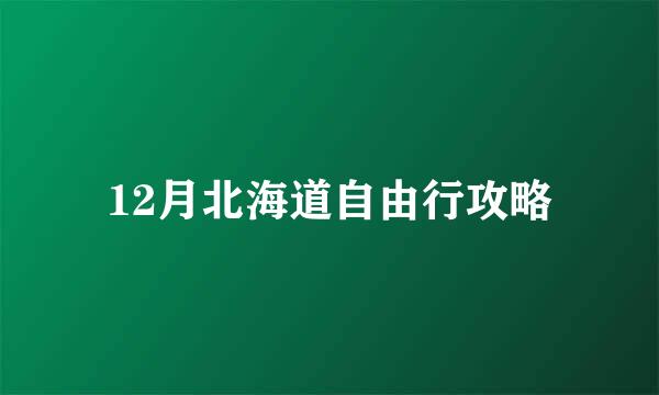 12月北海道自由行攻略