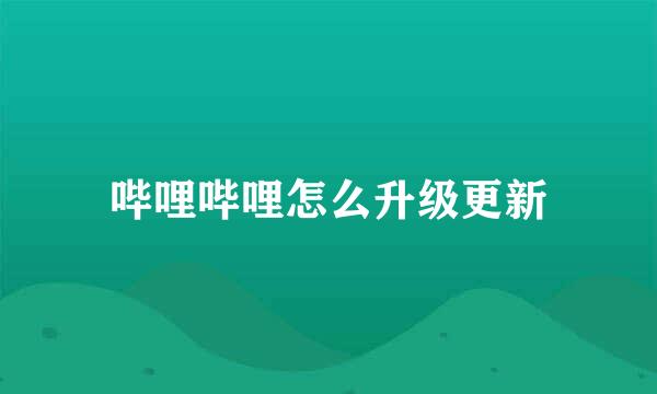 哔哩哔哩怎么升级更新