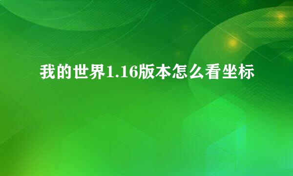 我的世界1.16版本怎么看坐标