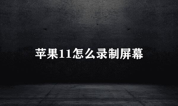 苹果11怎么录制屏幕