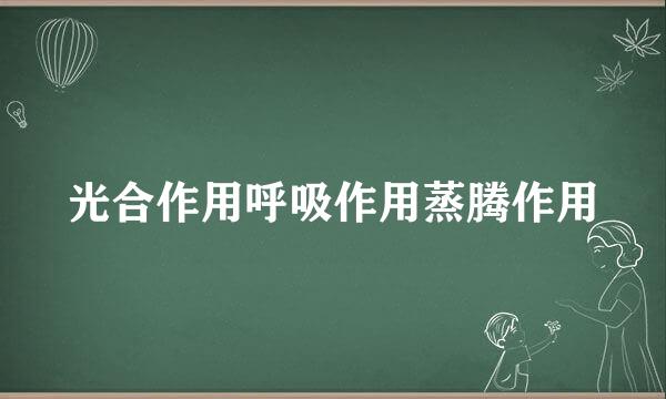 光合作用呼吸作用蒸腾作用