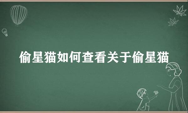 偷星猫如何查看关于偷星猫