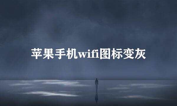苹果手机wifi图标变灰