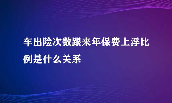 车出险次数跟来年保费上浮比例是什么关系