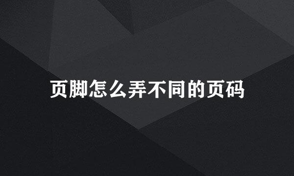 页脚怎么弄不同的页码