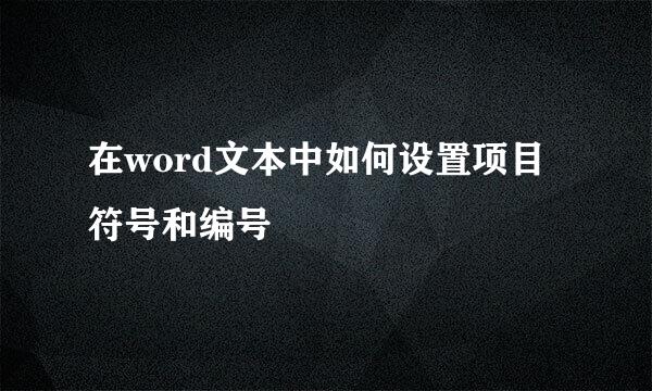 在word文本中如何设置项目符号和编号