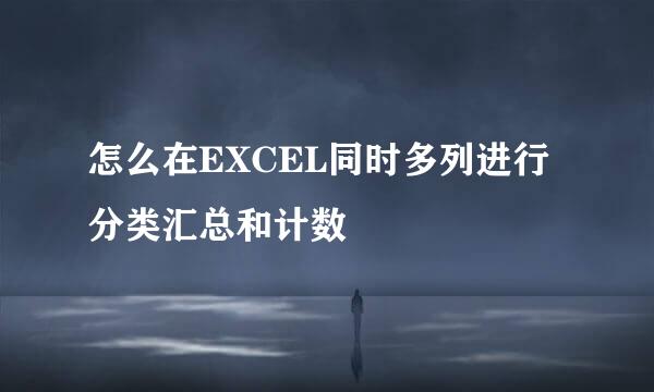 怎么在EXCEL同时多列进行分类汇总和计数