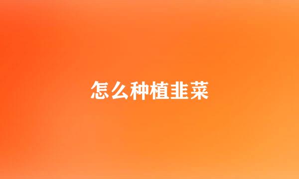 怎么种植韭菜