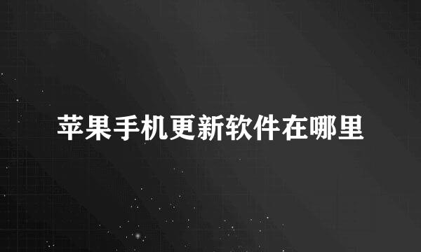 苹果手机更新软件在哪里