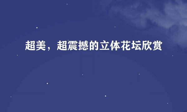 超美，超震撼的立体花坛欣赏