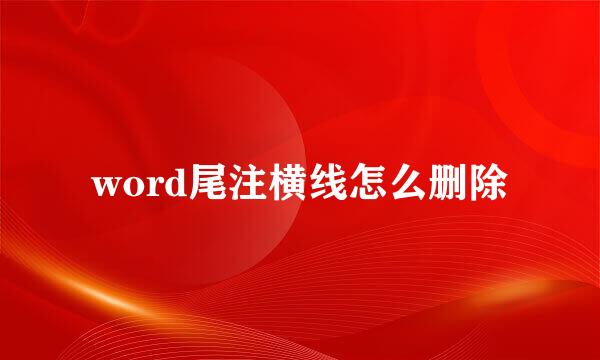 word尾注横线怎么删除