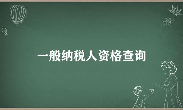 一般纳税人资格查询