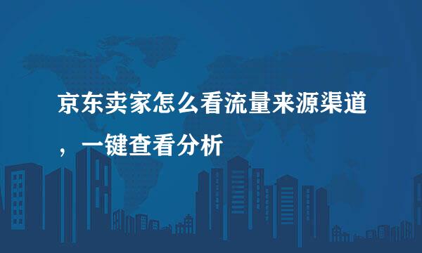京东卖家怎么看流量来源渠道，一键查看分析
