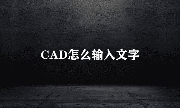 CAD怎么输入文字