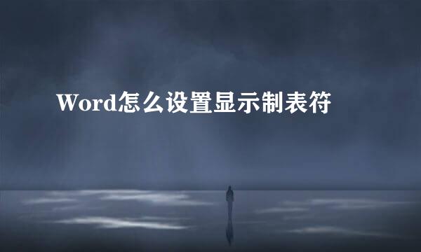 Word怎么设置显示制表符