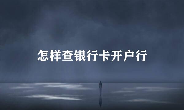 怎样查银行卡开户行