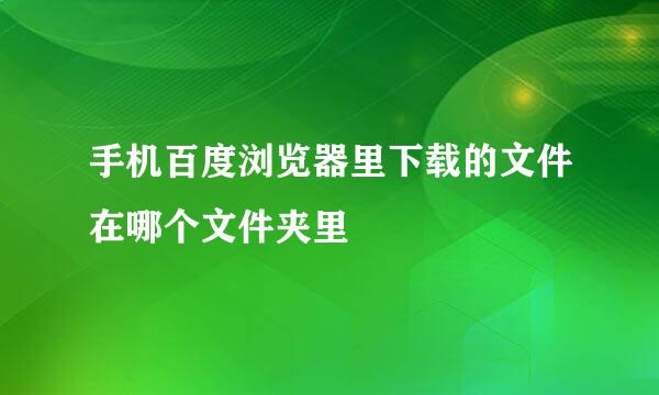 手机百度浏览器里下载的文件在哪个文件夹里